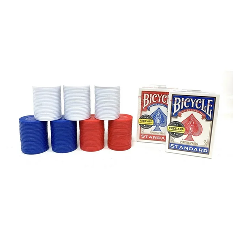 Bicycle Revolving Poker Chip Rack With Handle, 200 X Chips, 2 Decks 130011925