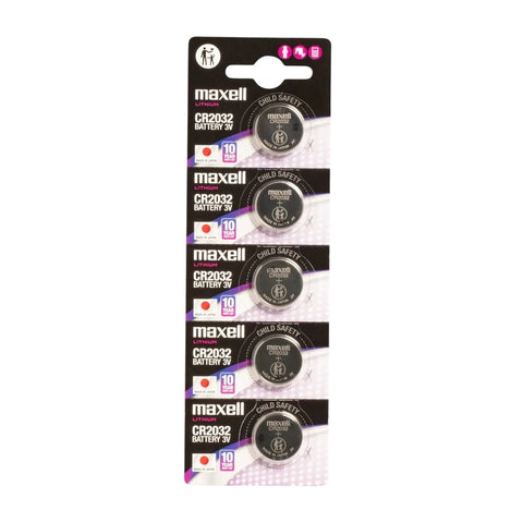 5x Quality Maxell CR2032 Lithium Batteries. Made in Japan.