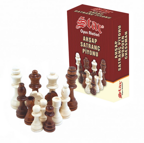 Wooden Chessmen No.5 32 Pieces Chess Pawn Original By Star 1050286