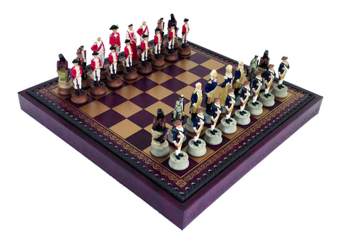 Italfama American Revolution Chess, Checkers & Backgammon Set with Storage