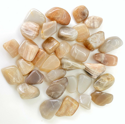 24 Large Tumble Stones - Moonstone Colours Gemstones Talisman Ancient Wisdom NEW