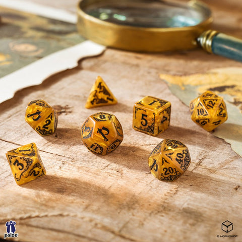 Pathfinder Dice Set Azlant Gold & Black Role Playing Games Q-Workshop Spat31