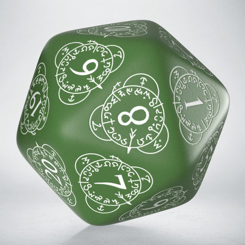 D20 Level Counter Dice Green And White All Dice Tell A Story 30Mm Q-Workshop NEW