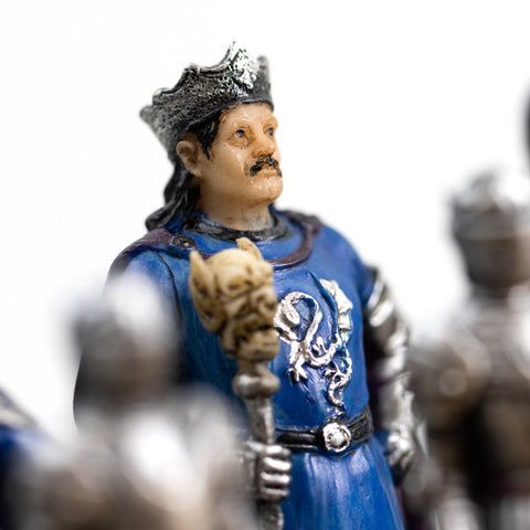 Italfama King Arthur Hand-Painted Chess Set with Board, Checkers & Backgammon