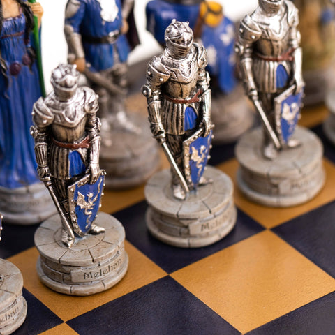 Italfama King Arthur Hand-Painted Chess Set with Board, Checkers & Backgammon