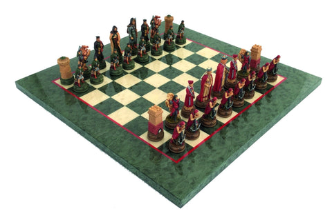Italfama King Arthur Hand-Painted Resin Chess Set, Japanese Maple, Made in Italy