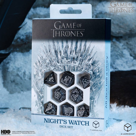 Game of Thrones Night's Watch Dice Set 8pc Q-Workshop RPG Official DND