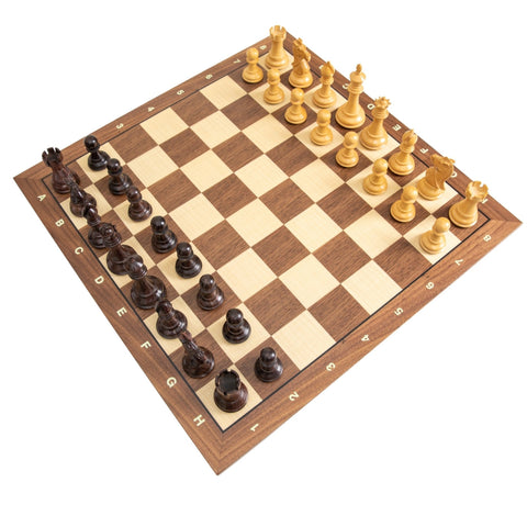 Italfama Italian Handcrafted Wooden Chess Set, Numbered Board, 10.5cm King