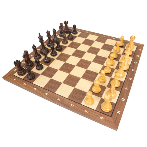 Italfama Italian Handcrafted Wooden Chess Set, Numbered Board, 10.5cm King