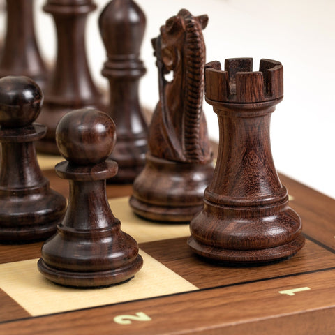Italfama Italian Handcrafted Wooden Chess Set, Numbered Board, 10.5cm King