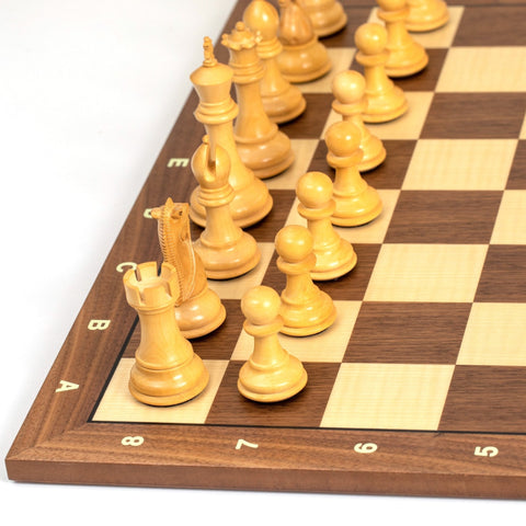 Italfama Italian Handcrafted Wooden Chess Set, Numbered Board, 10.5cm King
