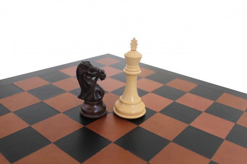 Italfama Handcrafted Mahogany Chess Set with Genuine Leather Board, 10.5cm King