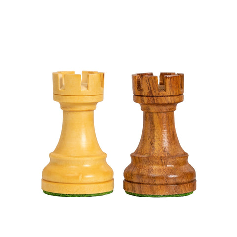 Italfama Hand-Carved Wooden Chess Set, Weighted Pieces, Walnut/Maple Board 50cm