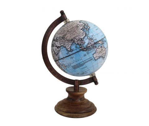 Italfama Desktop World Globe, Wooden Base, Made in Italy, 23cm Height, 12cm