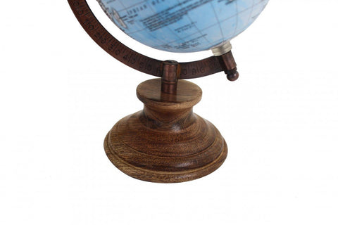 Italfama Desktop World Globe, Wooden Base, Made in Italy, 23cm Height, 12cm