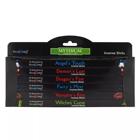 Stamford Black Incense Sticks Set, Mythical, 6 Scents (48 Sticks) 30min Burn