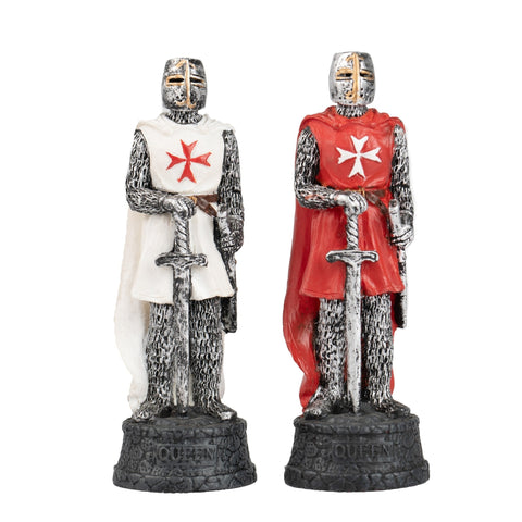 Italfama Crusaders Chess Set Hand-Painted Resin 40x40cm Wood Board Made in Italy