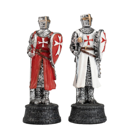 Italfama Crusaders Chess Set Hand-Painted Resin 40x40cm Wood Board Made in Italy