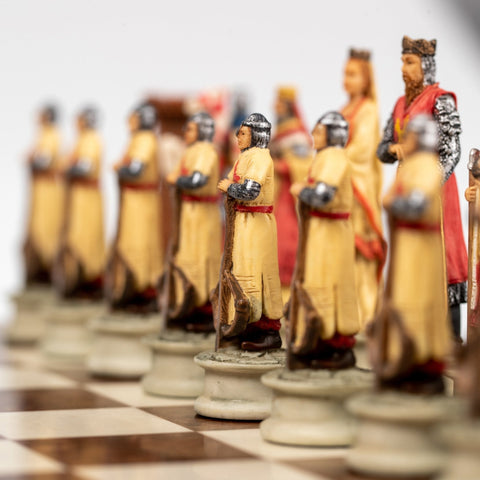 Italfama Crusaders vs Saracens Chess Set, Hand-Painted, 35cm Board w/ Storage
