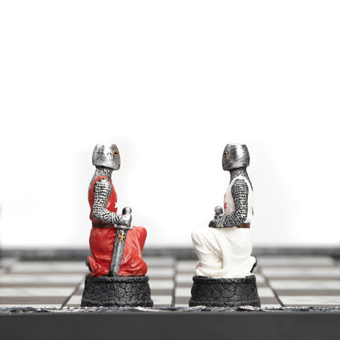 Italfama Crusader-Themed Hand-Painted Resin Chess Set, 43cm Board, Made in Italy