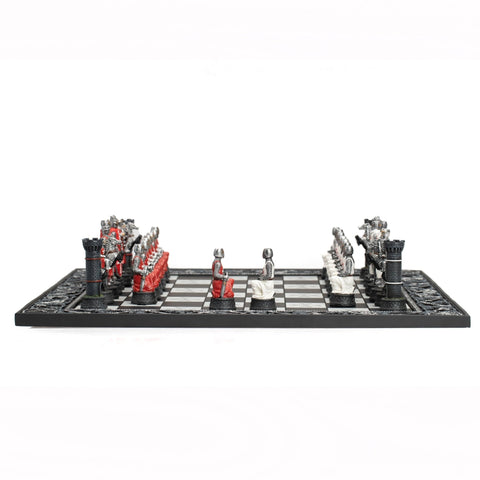 Italfama Crusader-Themed Hand-Painted Resin Chess Set, 43cm Board, Made in Italy