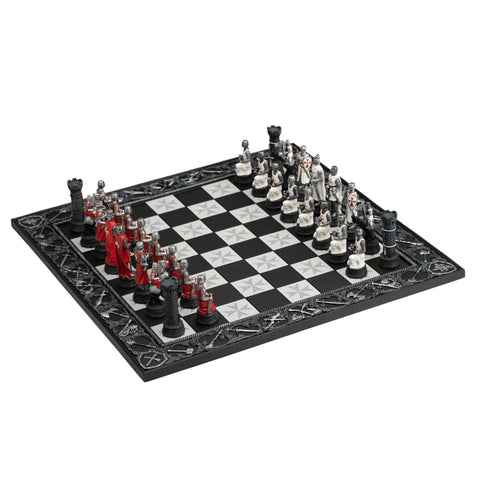 Italfama Crusader-Themed Hand-Painted Resin Chess Set, 43cm Board, Made in Italy