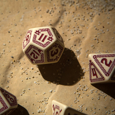 Runequest Dice Set Beige And Burgundy Story Role Playing Games Q-Workshop NEW