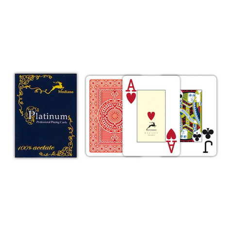 Modiano Ramino Red Deck – Jumbo Index – Acetate Plastic Playing Cards – Italy