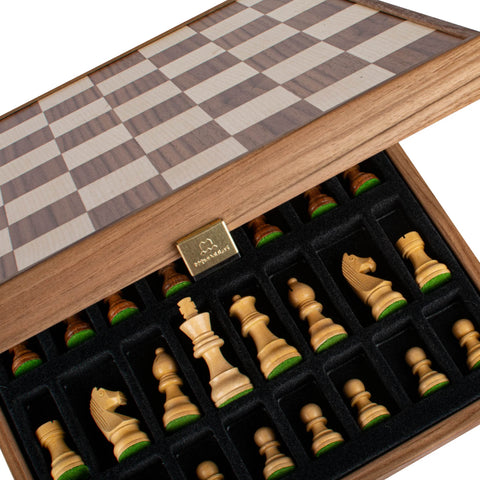 Walnut Chess set 35x35cm with Weighted Staunton Chessmen Manopoulos