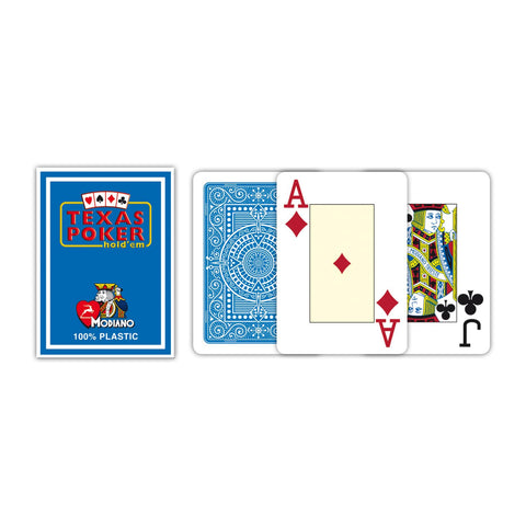 Texas Poker Hold Em Light Blue Playing Cards Modiano Jumbo Index Poker Size NEW