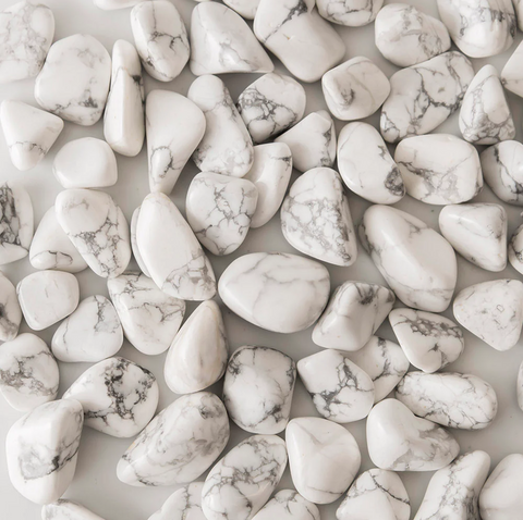 24 Large Tumble Stones - Howlite White Gemstones Talisman Ancient Wisdom NEW