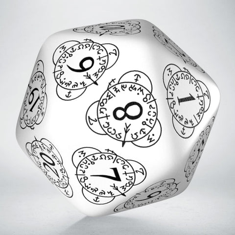 D20 Level Counter Dice White Black All Dice Tell A Story 30Mm Q-Workshop NEW