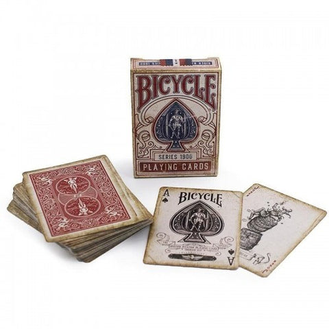 1900 Series Playing Cards Red Bicycle Marked Deck Magic Tricks NEW