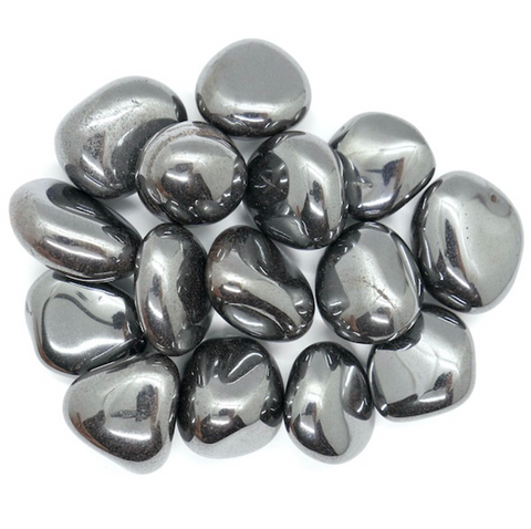 24 Medium Tumble Stones - Hematite B Grade Gemstones Talisman Ancient Wisdom NEW