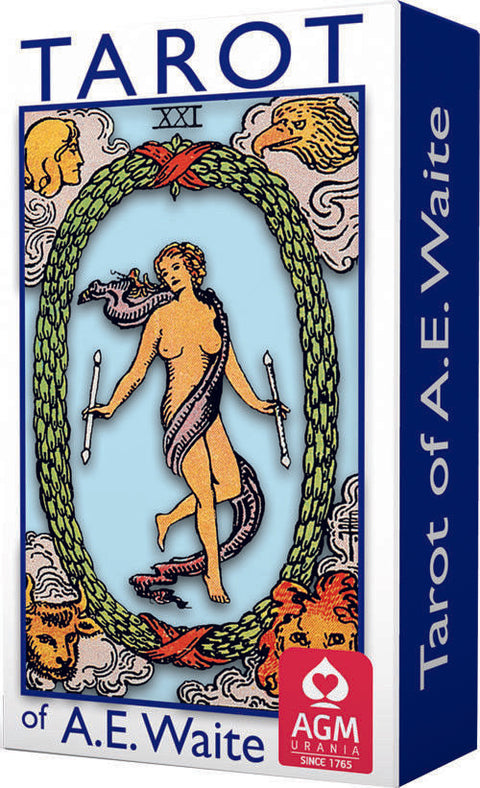 Ae Waite Tarot Mini Deck Cards Blue Edition Rosy Cross Fortune Telling Agm NEW