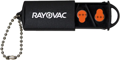 Rayovac Hearing Aid Battery Holder Black Storage For 3 Batteries Key Chain