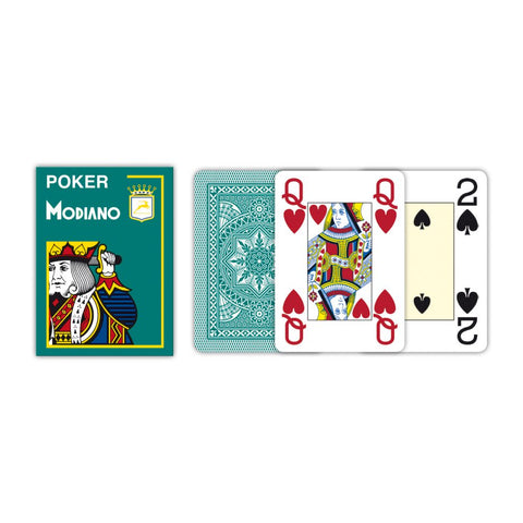Modiano Poker Playing Cards Deck Dark Green 4 Jumbo Large Index Plastic NEW