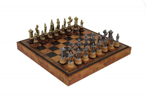 Italfama Mary Stuart Chess, Checkers & Backgammon Leather Board Set Italian