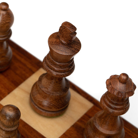Italfama Italian Handmade Walnut Chess Set with Mahogany Pieces, 43 cm