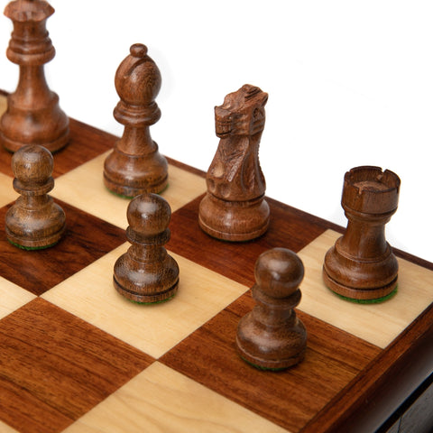 Italfama Italian Handmade Walnut Chess Set with Mahogany Pieces, 43 cm