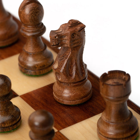 Italfama Italian Handmade Walnut Chess Set with Mahogany Pieces, 43 cm