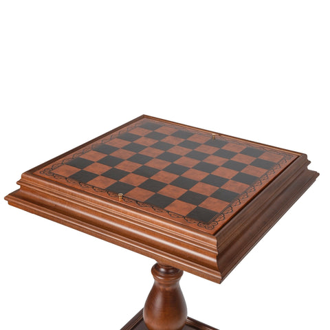 Italfama Wooden Chess Table, Faux Leather Board, Storage, Made in Italy