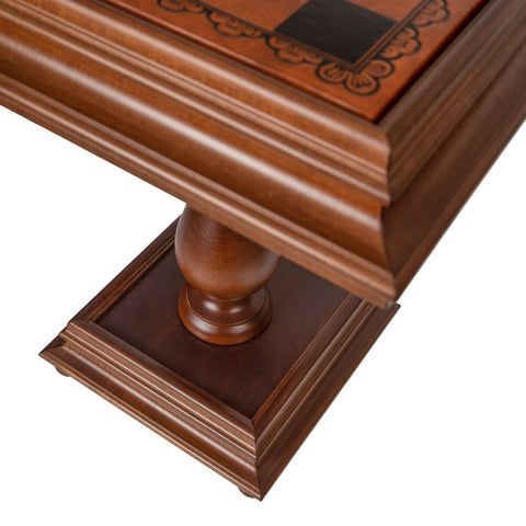 Italfama Wooden Chess Table, Faux Leather Board, Storage, Made in Italy