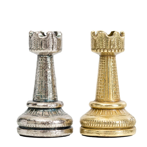 Italfama Metal Chess Set, Wooden 25cm Board & Faux Leather Case, Italy