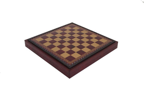 Italfama Metal Chess Set, 28cm Faux Leather Board, Storage Box, Made in Italy