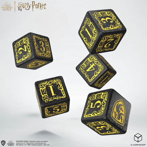 Harry Potter. Hufflepuff Dice & Pouch Set Magic Wizard Role Games Q-Workshop NEW