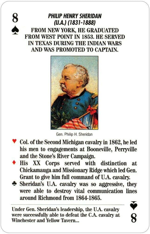 Famous Generals Of The Civil War Playing Cards Deck US Games Systems Magic