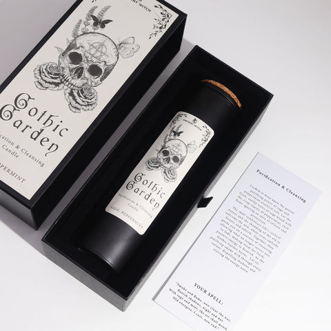 Ancient Witch Gothic Garden Candle, Sage & Peppermint Purification, 50h Burn
