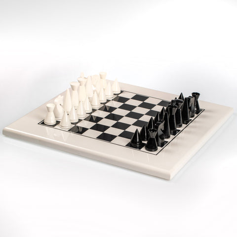 Italfama Handcrafted Acacia Wooden Chess Set, 40x40cm Lacquered Board, Italy