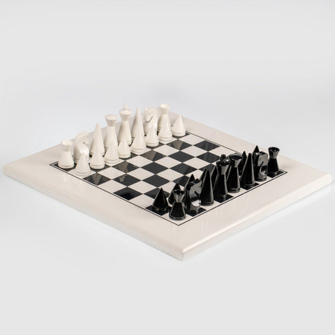 Italfama Handcrafted Acacia Wooden Chess Set, 40x40cm Lacquered Board, Italy